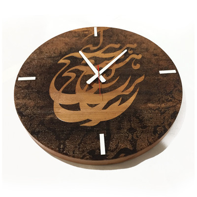 ساعت دیواری چوبی گالری چارگوش مدل cw18 دایره