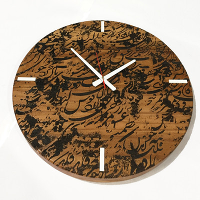 ساعت دیواری چوبی گالری چارگوش مدل cw20 دایره