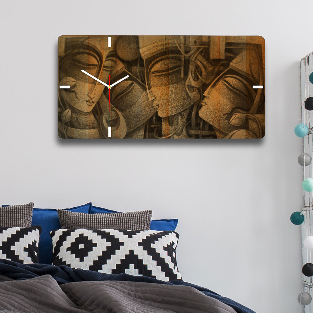 ساعت دیواری چوبی گالری چارگوش مدل RC01 مستطیل