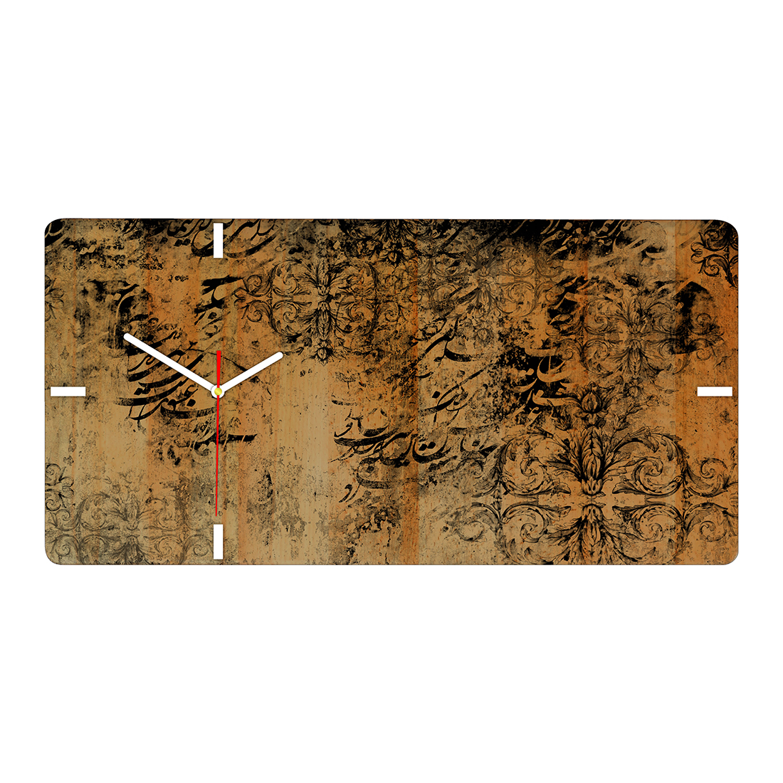 ساعت دیواری چوبی گالری چارگوش مدل RC34 مستطیل