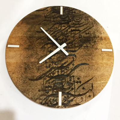 ساعت دیواری چوبی گالری چارگوش مدل cw10 دایره