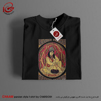 تیشرت تا هنری ایرانی با طرح آنتیک دختر چوپون برند چام 11020