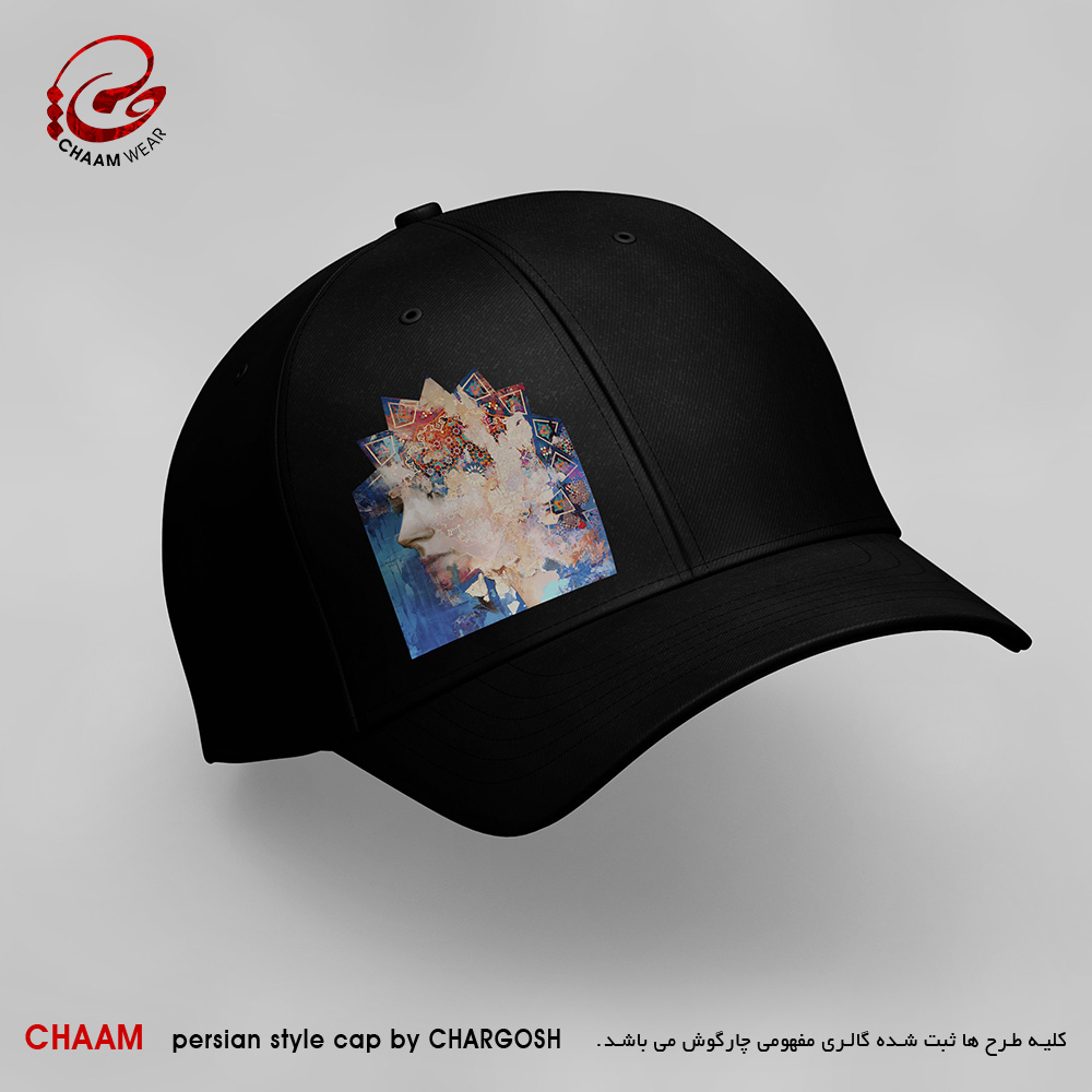 کلاه کپ هنری با طرح چهره بانو ای در مقرنس برند چام 5569
