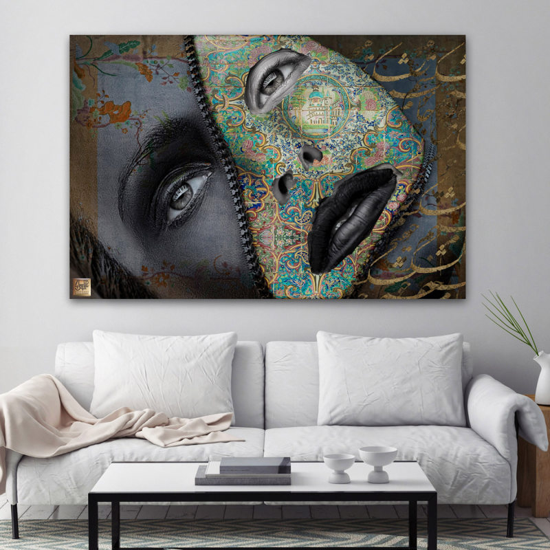 تابلو چهره ای در میان تاریکی ها