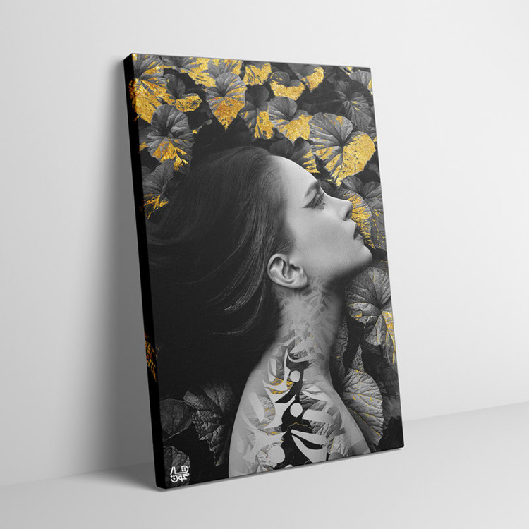 Modern digital painting of Autumn Lady and High Identity, a look beyond the square gallery, model 2728