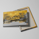 تابلو بوم نقاشیخط هنری مدرن ایرانی گالری چارگوش مدل 2900