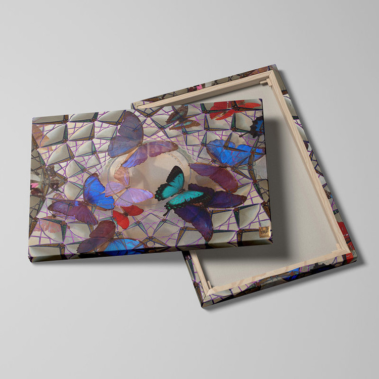 Artistic painting of the invasion of butterflies in the shadow of the Mogharnas, Chargoosh Gallery, model 2949