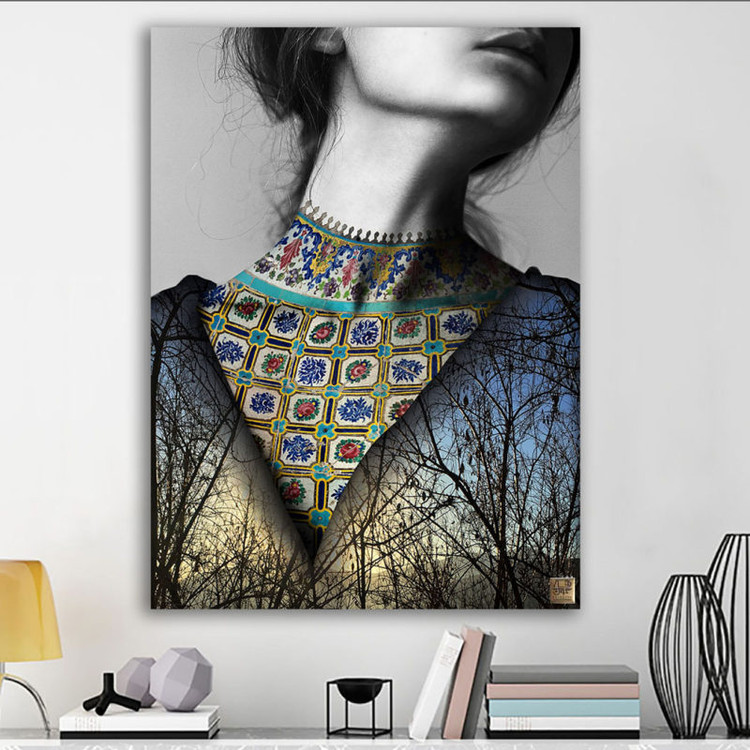 تابلو نیمرخی در منظره خیال روی تو نمایشی از سیرت بدون وجودی از صورت از گالری چارگوش مدل 2259