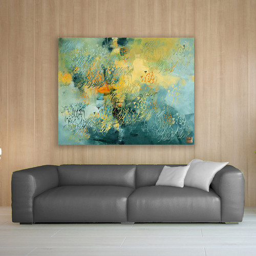 تابلو نقاشیخط عشق پیدا شد و آتش به همه عالم زد از حافظ اثر گالری چارگوش مدل 7563.1