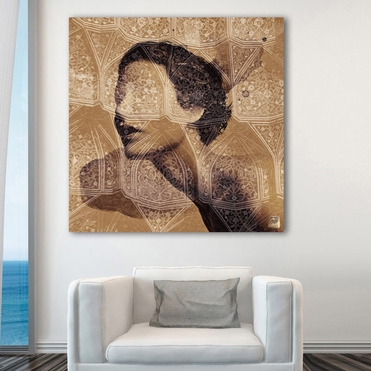 تابلو بوم نقاشیخط هنری مدرن ایرانی گالری چارگوش مدل 2814