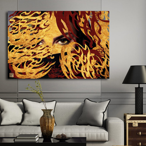 تابلوی چشمهایی در میان هیچستان محو شدن در میان هیچ شدن اثر گالری چارگوش مدل 2525