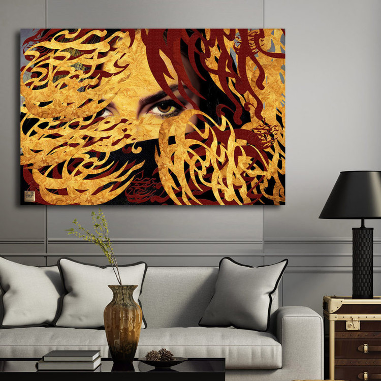 تابلوی چشمهایی در میان هیچستان محو شدن در میان هیچ شدن اثر گالری چارگوش مدل 2525