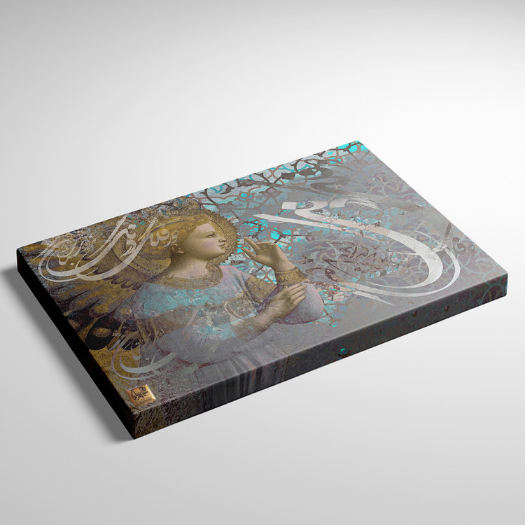 تابلو بوم نقاشیخط هنری مدرن ایرانی گالری چارگوش مدل 2730