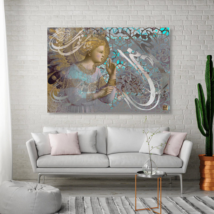 تابلو بوم نقاشیخط هنری مدرن ایرانی گالری چارگوش مدل  2730