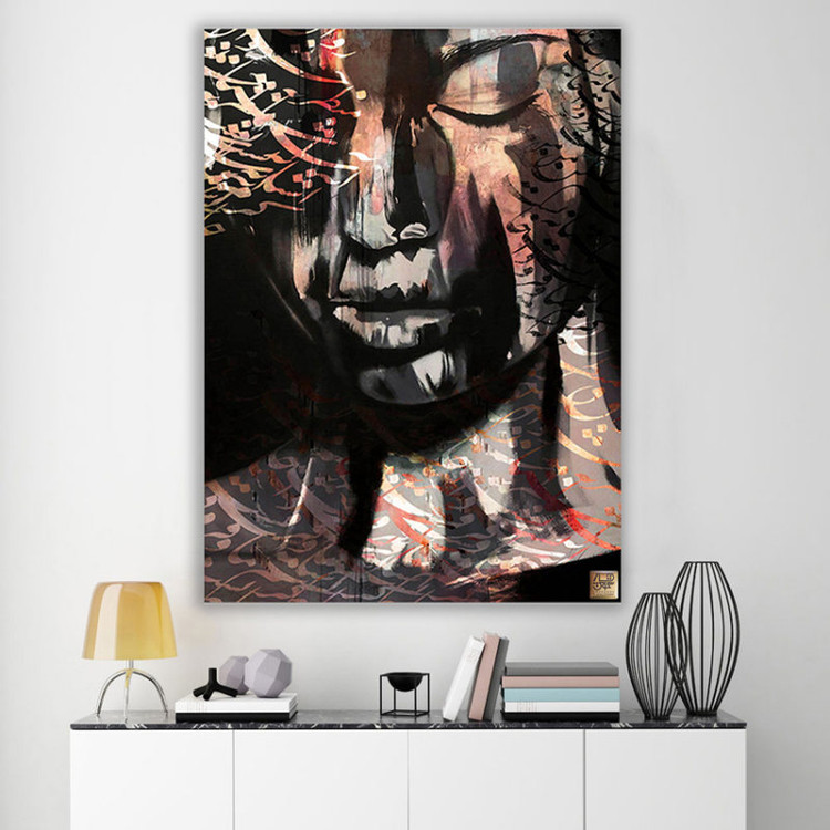 تابلو چهره ای در سایه های رواق منظر آشیانه دوست از گالری چارگوش مدل 2237