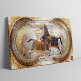 تابلو دو اسب عاشق در آغوش هم با شعر حافظ از گالری چارگوش مدل 5560