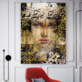 تابلو خطچهره تمنای صورت معشوق با شعر حافظ گالری چارگوش مدل 2780