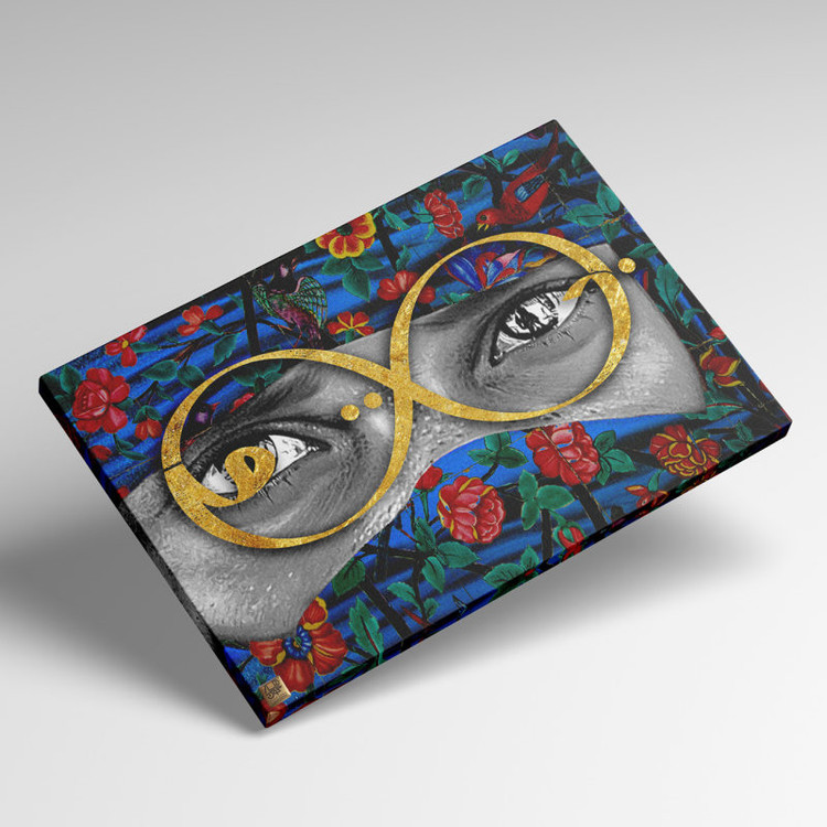 تابلو بوم نقاشیخط هنری مدرن ایرانی گالری چارگوش مدل 2850.2