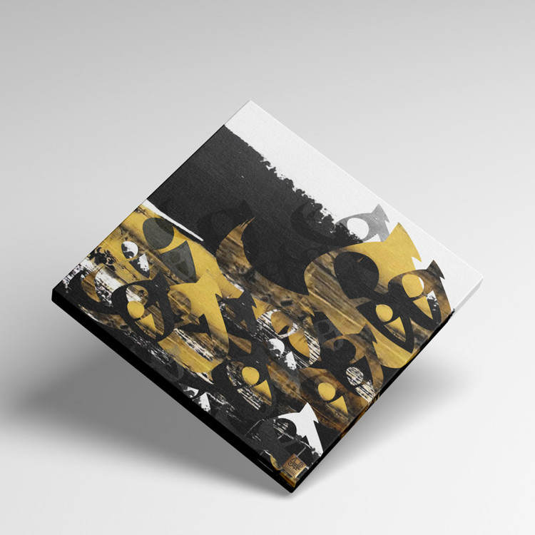 تابلو بوم نقاشیخط هنری مدرن ایرانی گالری چارگوش مدل 2842