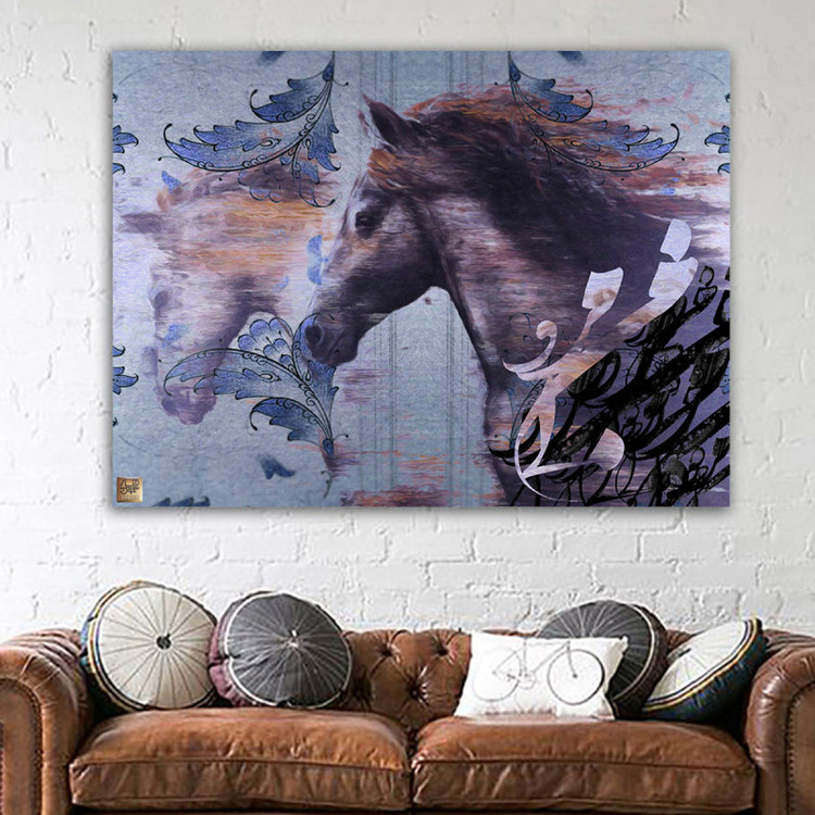 تابلو بوم نقاشیخط هنری مدرن ایرانی گالری چارگوش مدل 2826