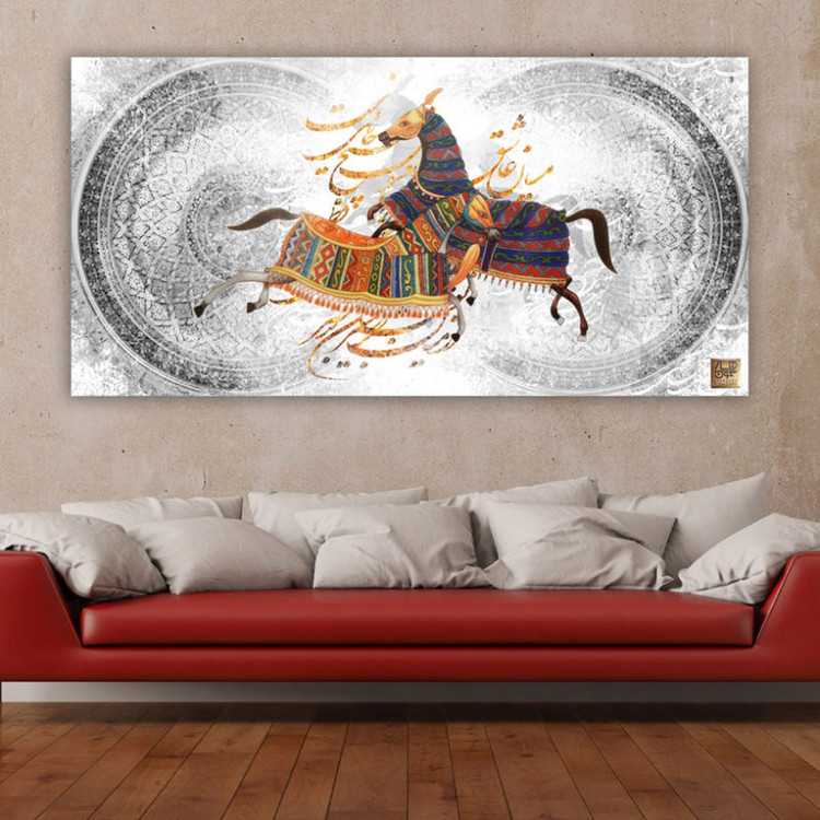 تابلو بوم دو اسب عاشق ایلاتی ایرانی