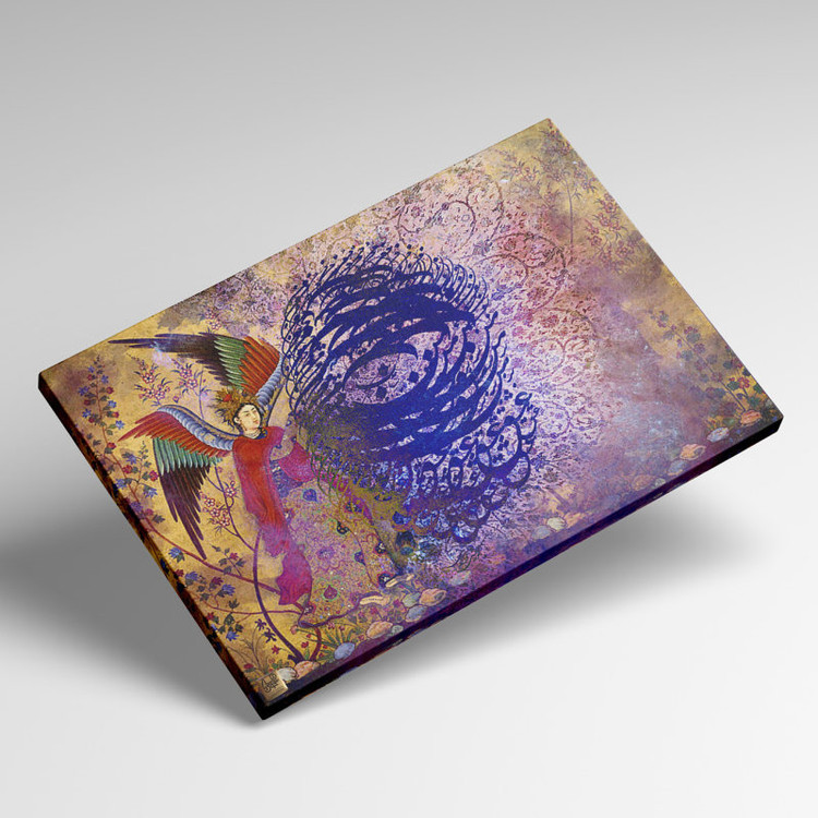 تابلوی فرشته عشق و دل تجلی عشق الهی در رقص خط و نقش اثر گالری چارگوش