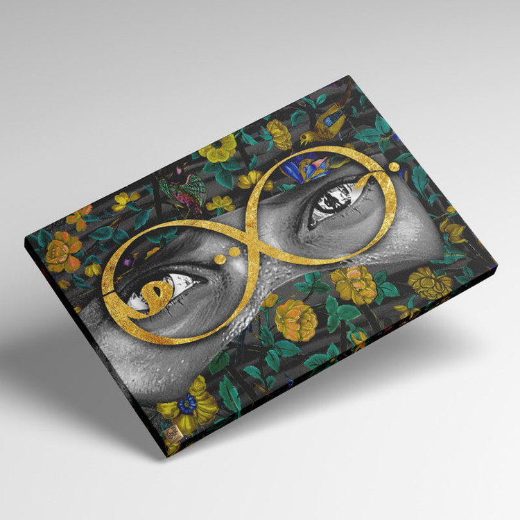 تابلوی هنری دیدگانی پشت حجاب، تجلی بقای کلمه در فنای دیدگان از گالری چارگوش مدل 2850.1