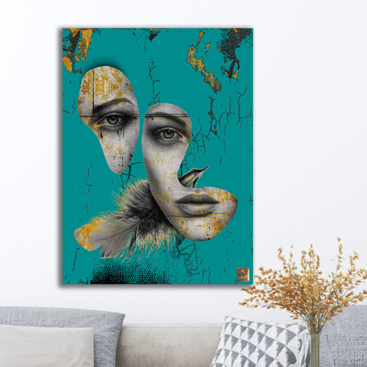 تابلو بوم نقاشیخط هنری مدرن ایرانی گالری چارگوش مدل 2314