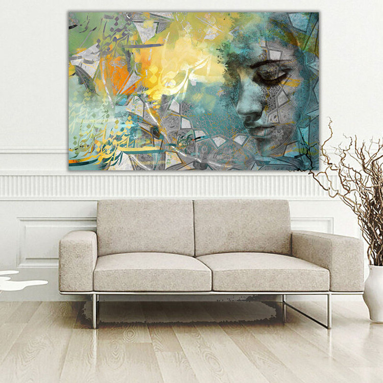 تابلو نیمرخی در سقف خاطره ها با شعر هوشنگ ابتهاج ای عشق از گالری چارگوش مدل 8119