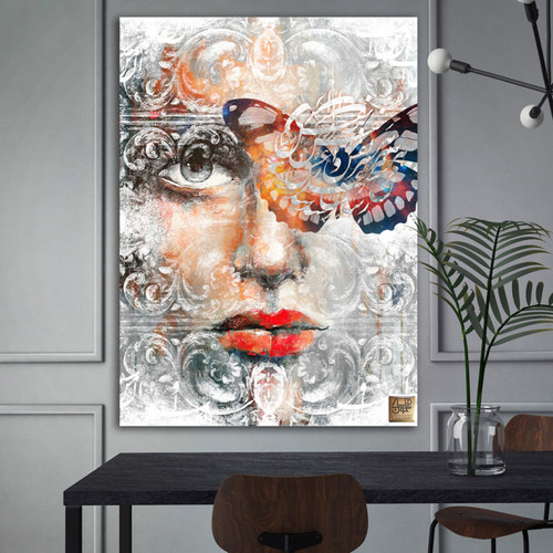 تابلو بوم نقاشی هنری هر نفس آواز عشق ایرانی گالری چارگوش مدل 2771