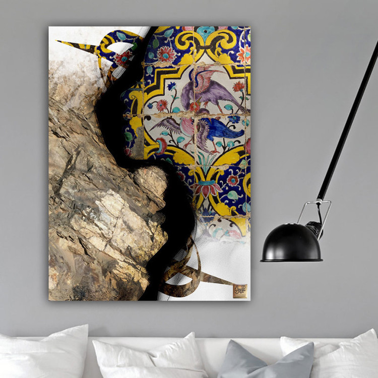 تابلوی فرهاد کوه شد از عشق شیرین روایتی بصری از شعر نظامی از گالری چارگوش مدل 7228