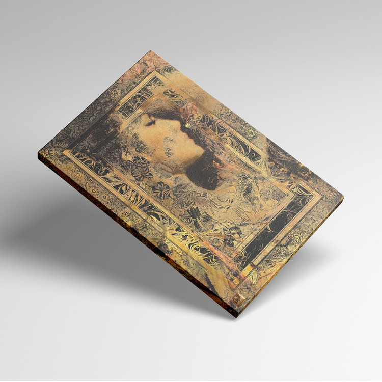 تابلو چهره زنی در قاب مینیاتوری با الهام از شعر مولانا گوشم شنید قصه ایمان و مست شد مدل 2945