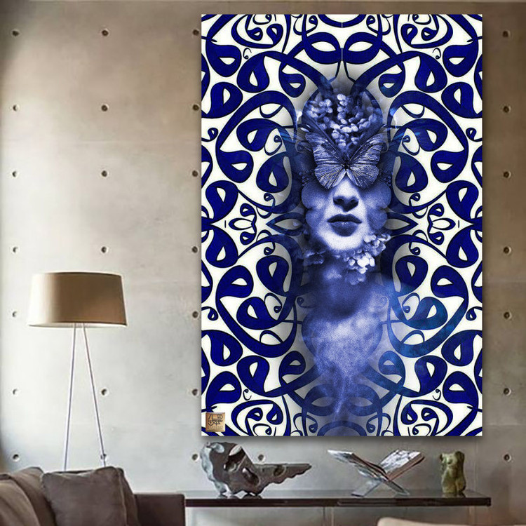 تابلو بوم نقاشیخط هنری مدرن ایرانی گالری چارگوش مدل 9521