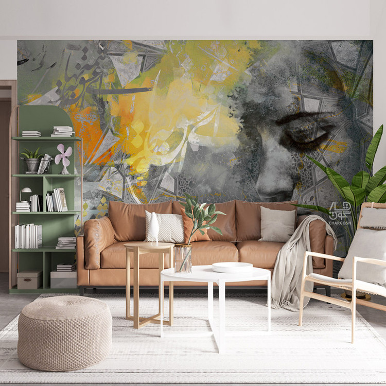 کاغذ دیواری پوستری نقاشیخط سنتی و ایرانی مدرن با شعر ای عشق، همه بهانه از توست از گالری چارگوش مدل 8119.1