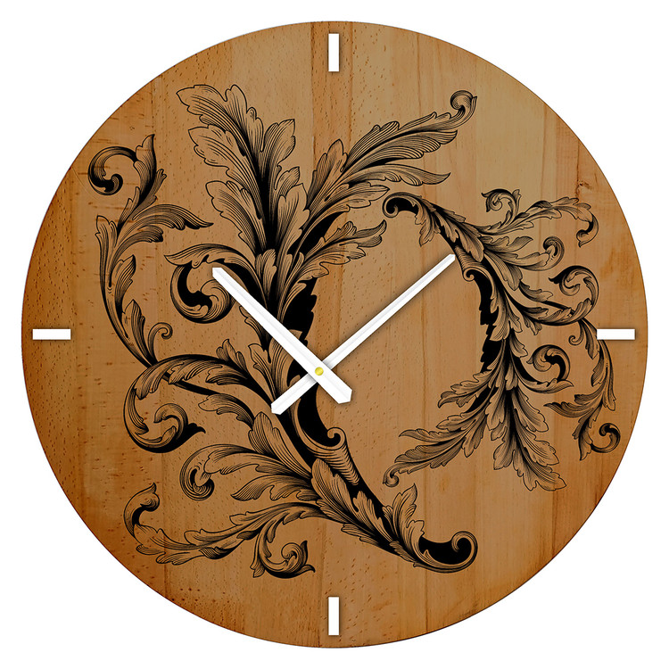 ساعت دیواری چوبی گالری چارگوش مدل cw01 دایره