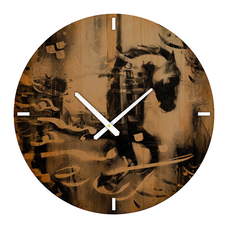 ساعت دیواری چوبی گالری چارگوش مدل cw32 دایره