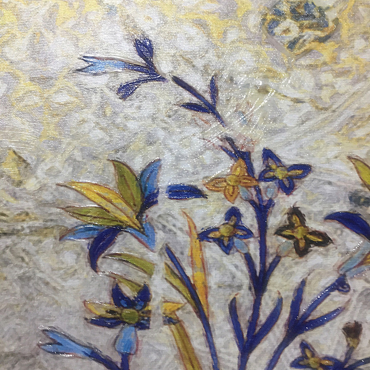 تابلو نقاشی خط مولانا چهره گل بر کف با شعر از لطف تو چون جان بدم اثر گالری چارگوش