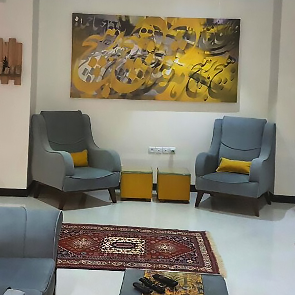 تابلو نقاشیخط جهان و کار جهان جمله هیچ بر هیچ است از گالری چارگوش مدل 3915