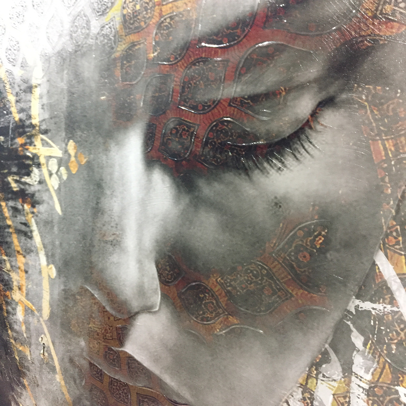 Modern art canvas painting, Let's be a little like rain, from Chargoosh Gallery, model 6631
