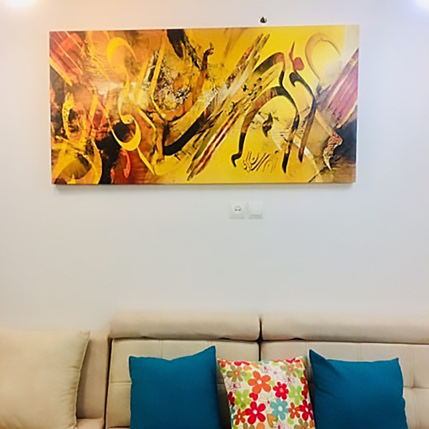 Ferdowsi's calligraphy painting, "Be kind and strive for goodness" from Chargoosh Gallery, model 6437