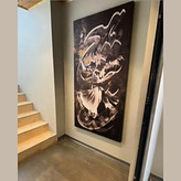 تابلو بوم نقاشیخط هنری مدرن ایرانی گالری چارگوش مدل 2920