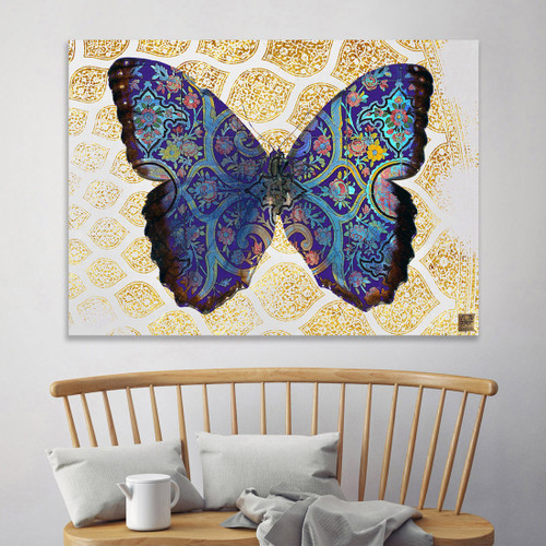 تابلو بوم پروانگی در آسمان کاخ آریایی طرحی از خاطره بر آسمان اثر گالری چارگوش مدل 8117