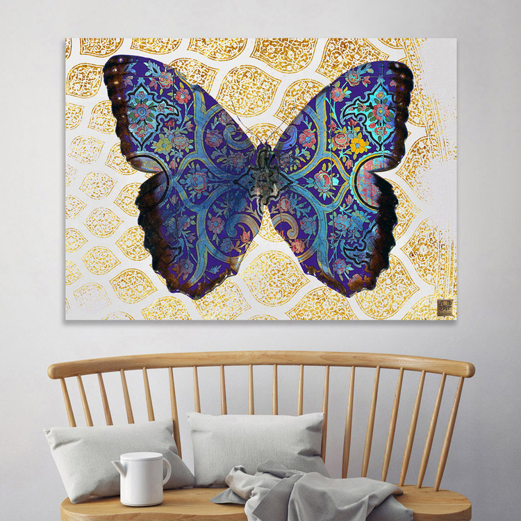 تابلو بوم پروانگی در آسمان کاخ آریایی طرحی از خاطره بر آسمان اثر گالری چارگوش مدل 8117