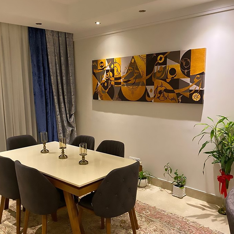 تابلوی نقاشیخط ارغنون ساز فلک تجلی شعر حافظ در هندسهی زرین هستی