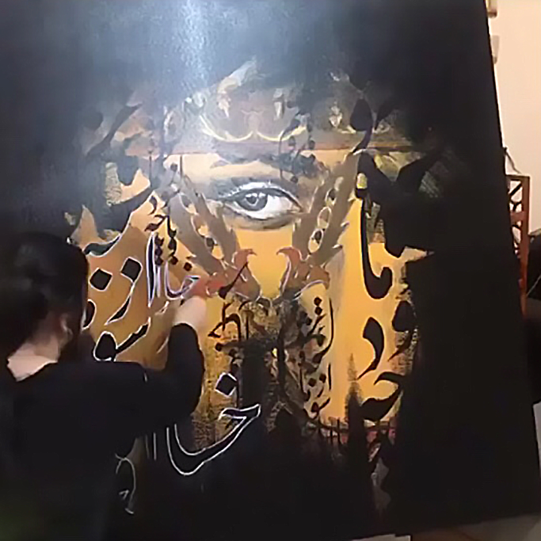 chargosh art gallery persian modern calligraphy painting code 2781.2