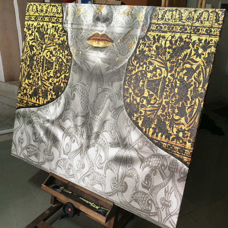 تابلو پیکرهای در قاب طلایی با شعر مولانا هر کسی از ظن خود شد یار من از گالری چارگوش مدل 5540