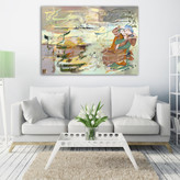 تابلو بوم نقاشیخط هنری مدرن ایرانی گالری چارگوش مدل 5551