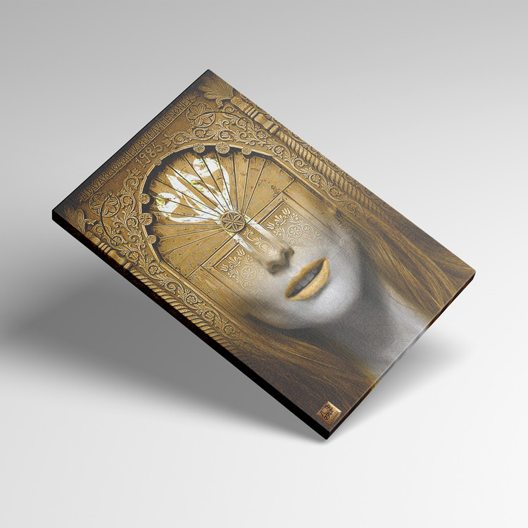 Painting of the Threshold of Identity, a Face Among Closed Doors, from Chargoosh Gallery, Model