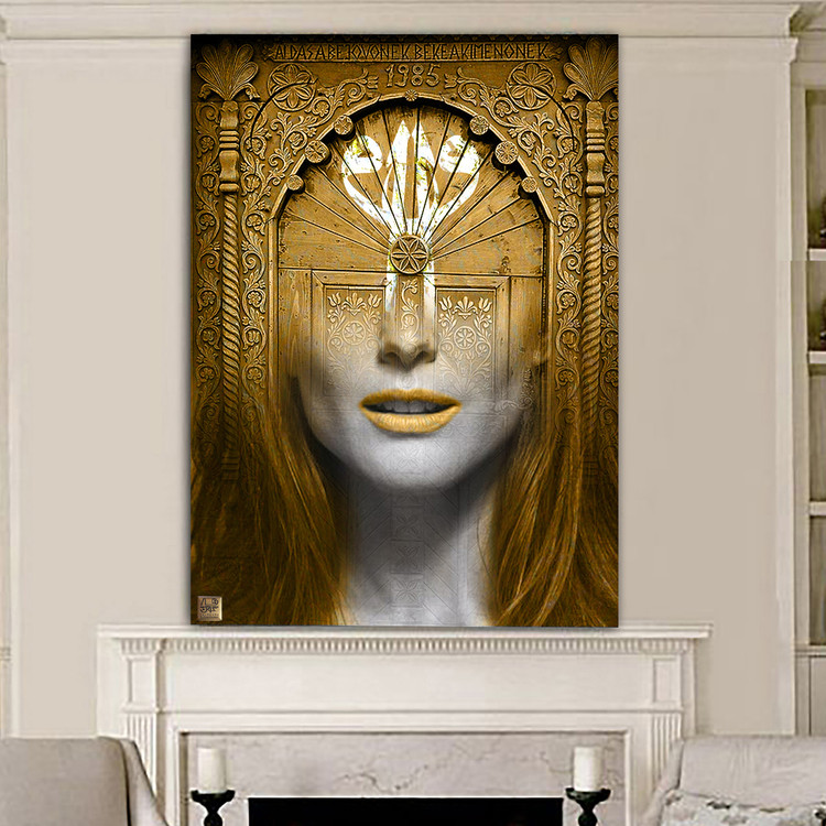 تابلوی نقاشی آستان هویت چهرهای در میان درهای بسته از گالری چارگوش مدل 6231