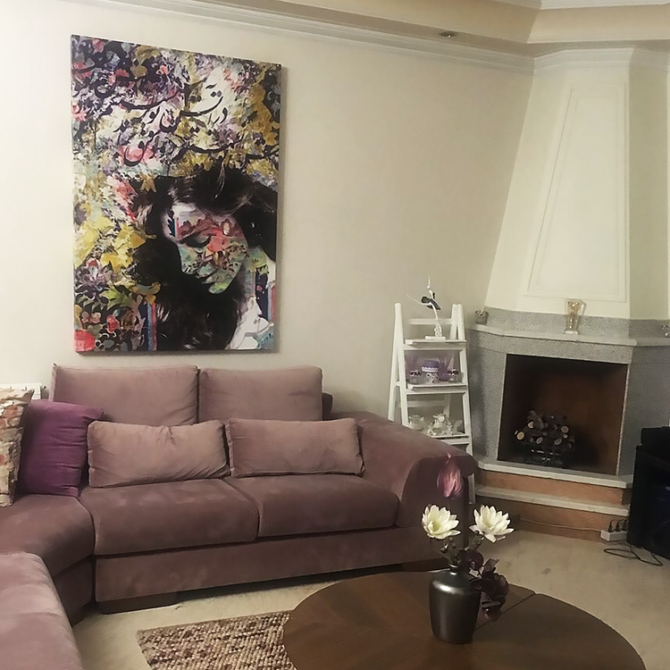 خرید تابلوی معشوقه در انتظار قاصد؛ تلفیق مینیاتور و شعر سعدی در گالری چارگوش مدل 7217 در منزل شما